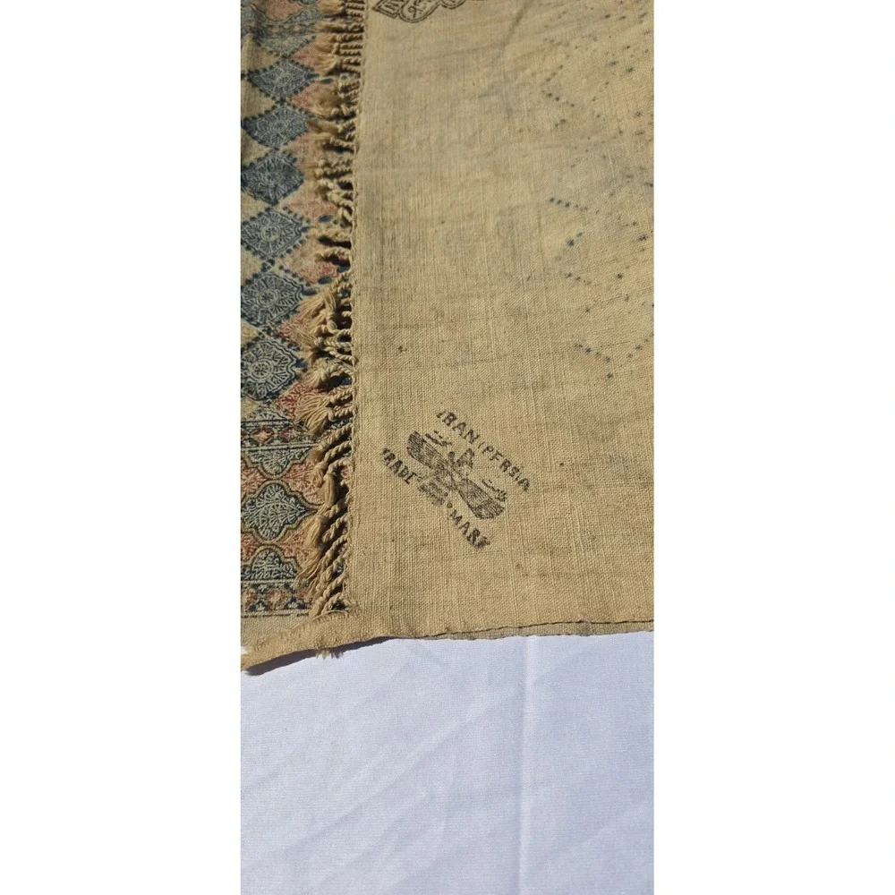 Persian Ghalamkar (Kalamkari) hand-block printed cotton textile 36×17